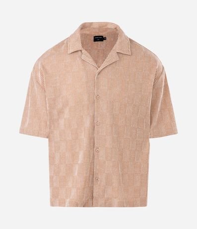 Camisa Boxy en Tejido Texturizado con Cuello Bowling 4
