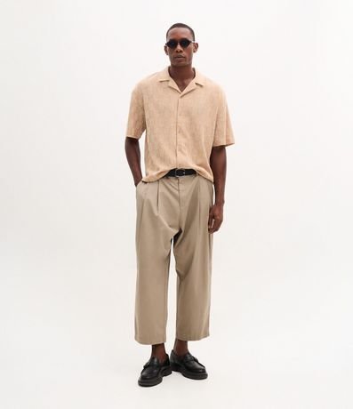 Camisa Boxy en Tejido Texturizado con Cuello Bowling 2