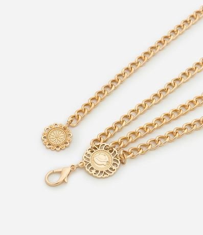 Cinturón Cadena Estrecho con Colgantes de Medalla 2