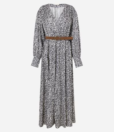Vestido Midi Satinado con Cinturón en Gamuza 6