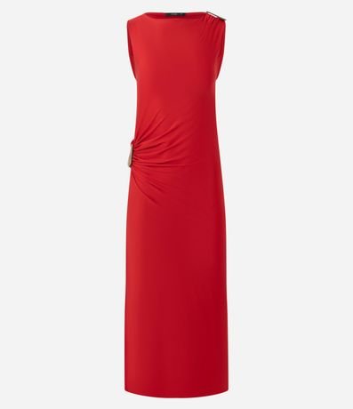 Vestido Midi con Adorno en Gota y Encaje Lateral 6