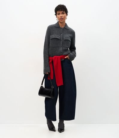 Campera Regular en Punto con Bolsillos Aplicados 2