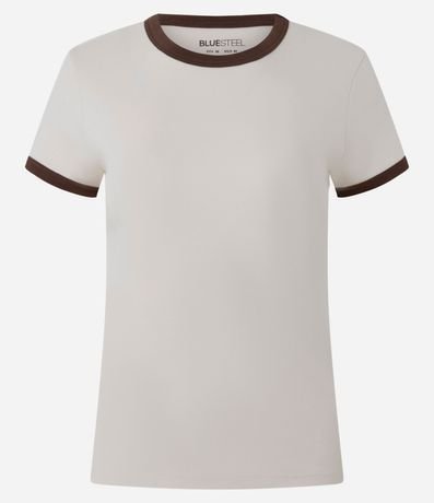 Blusa Baby Look con Mangas y Cuello Contrastantes 4