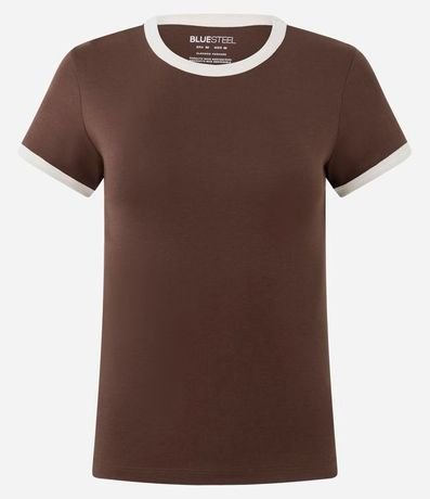 Blusa Baby Look con Mangas y Cuello Contrastantes 4