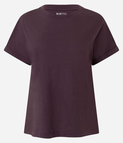 Blusa Básica con Manga Dobrada Corta en Algodón 4