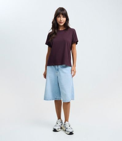 Blusa Básica con Manga Dobrada Corta en Algodón 2