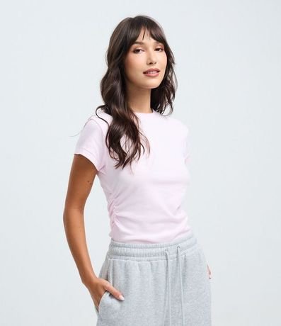 Blusa Manga Corta con Fruncido en el Lateral