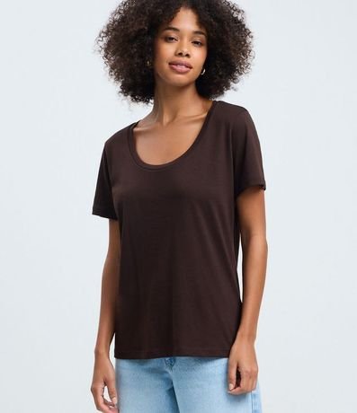 Blusa Básica Manga Corta en Algodón