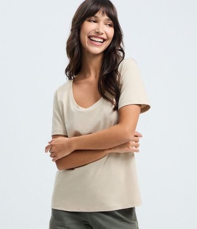 Blusa Básica Manga Corta en Algodón