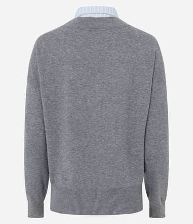 Suéter Regular en Punto con Efecto de Camisa Sobrepuesta 7