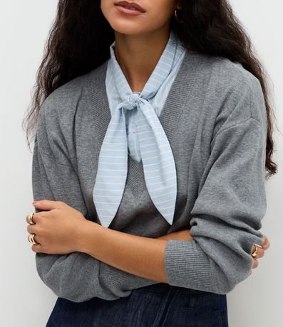 Suéter Regular en Punto con Efecto de Camisa Sobrepuesta 4