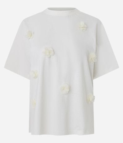 Blusa en Algodón con Aplicación de Flores en Relieve 5