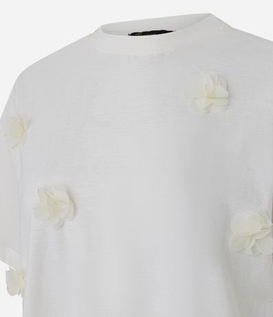 Blusa en Algodón con Aplicación de Flores en Relieve 6