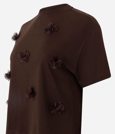 Blusa en Algodón con Aplicación de Flores en Relieve 6