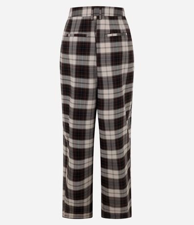 Pantalón Wide Leg Sastre con Estampa de Cuadros 7