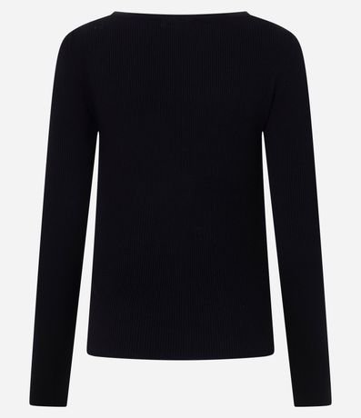 Blusa Básica Hombro a Hombro Traspasado en Punto 4