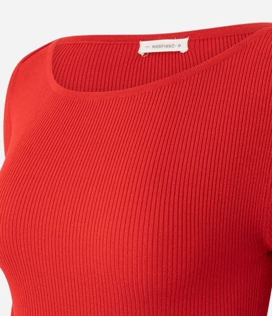 Blusa Básica Hombro a Hombro Traspasado en Punto 3