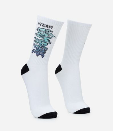 Media Caña Larga en Algodón con Lettering Vampire 2