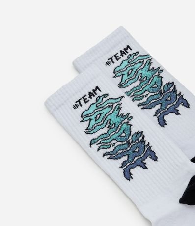 Media Caña Larga en Algodón con Lettering Vampire 4