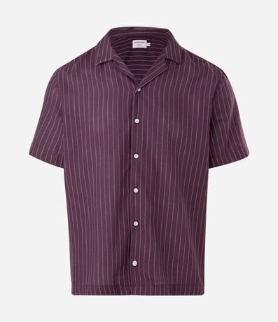 Camisa Masculina Comfort en Algodón con Textura y Rayas 5