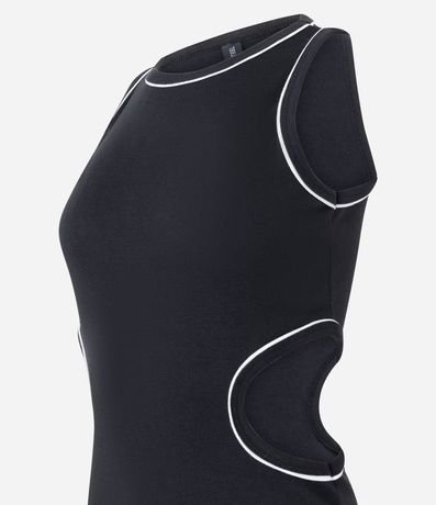 Vestido New Midi en Rib con Cut Out en la Cintura y Bies Contrastante 6