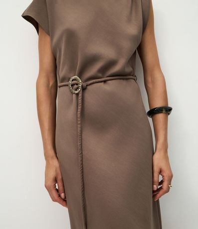 Vestido Midi Sastre con Cinturón Delicado 3