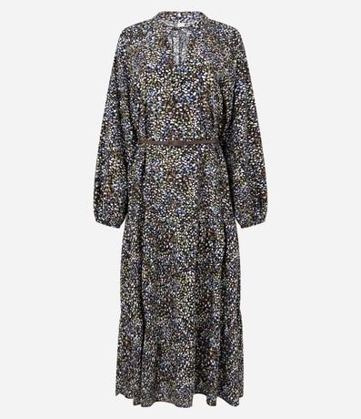 Vestido Midi em Viscose com Estampa e Cinto Fino 6