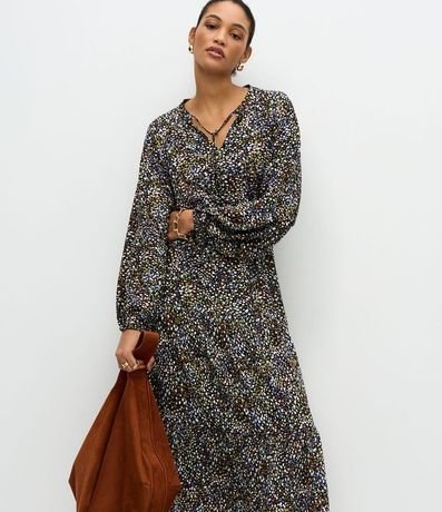 Vestido Midi em Viscose com Estampa e Cinto Fino 2