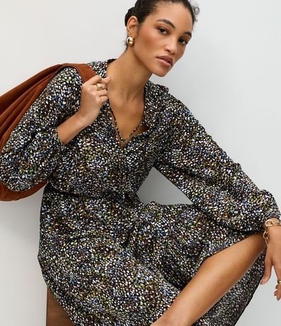 Vestido Midi em Viscose com Estampa e Cinto Fino 5