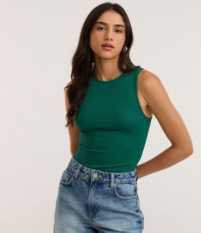 Body Básico en Rib con Cuello Halter