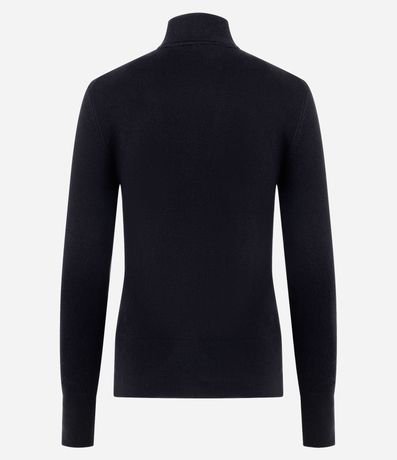 Blusa en Tricot con Cuello Alto y Botones en las Mangas 4