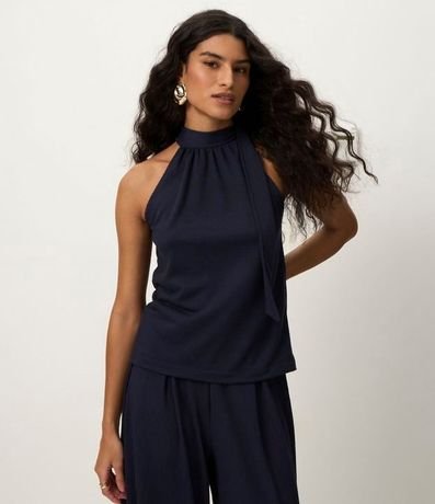 Blusa Cuello Alto con Lazo en Lazo