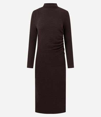 Vestido Midi en Tejido de Punto con Fruncido Lateral 8