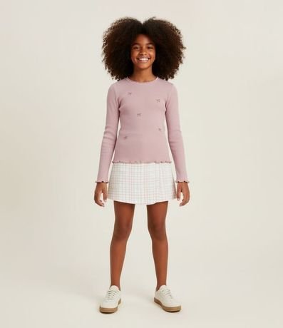 Blusa Infantil Baby Look con Lacitos Puff – Talle 5 a 14 años