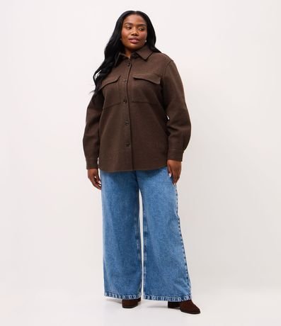 Camisa Leve en Polyvelour Alargada Curve & Plus Size 2