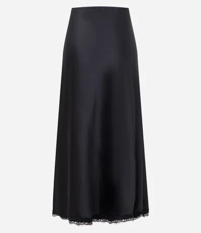 Pollera New Midi en Satén con Encaje en el Ruedo 6