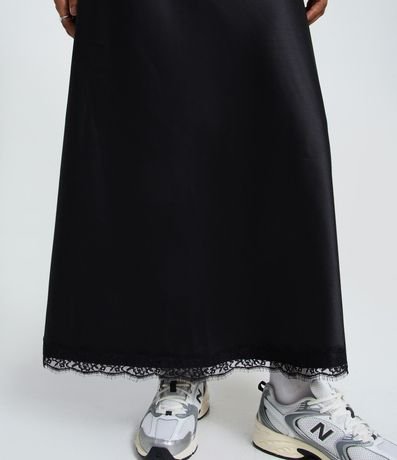 Pollera New Midi en Satén con Encaje en el Ruedo 3