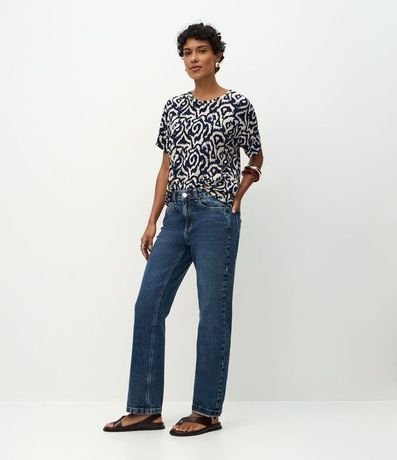 Blusa Manga corta en Viscolycra con Estampa Abstracta 2