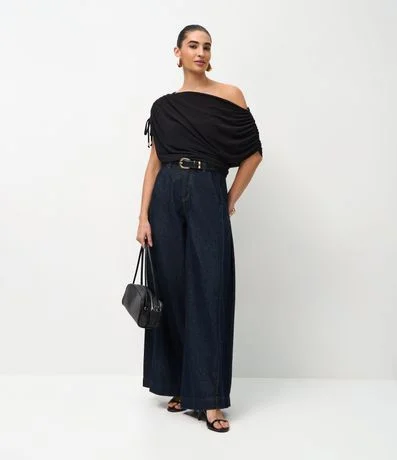 Blusa en Suedine con Escote Asimétrico 2