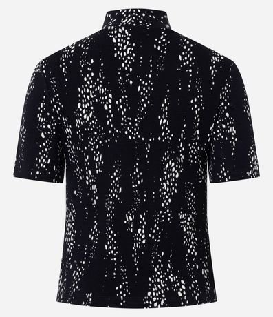Blusa en Rib con Cuello Ajustada y Estampa Abstracta 6