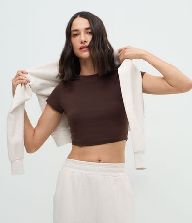 Blusa Cropped Manga Corta en Cotton 2