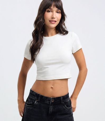 Blusa Cropped Manga Corta en Cotton 1
