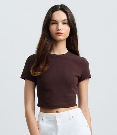 Blusa Cropped Manga Corta en Cotton 1