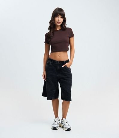 Blusa Cropped Manga Corta en Cotton 3