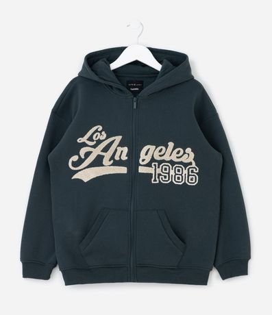Saco Infantil con Capucha y Aplique de Chenille – Talle 5 a 14 años
