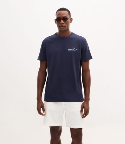 Remera Manga Corta en Algodón con Estampa Ocean