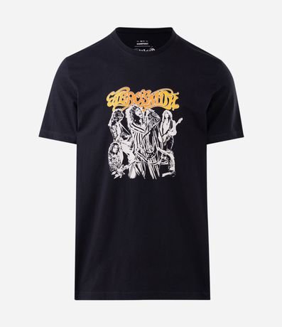 Remera Regular en Algodón con Estampa de la Banda Aerosmith 5