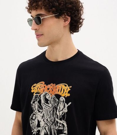 Remera Regular en Algodón con Estampa de la Banda Aerosmith 4
