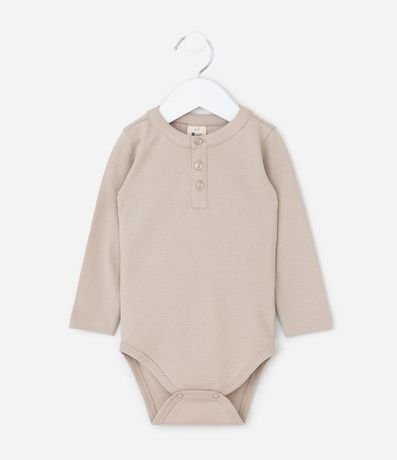 Body Infantil en Piquet con Cuello Henley y Botones – Talle 0 a 18 Meses 2