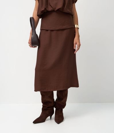 Pollera Midi en Viscosa con Canesú Sobrepuesta 3